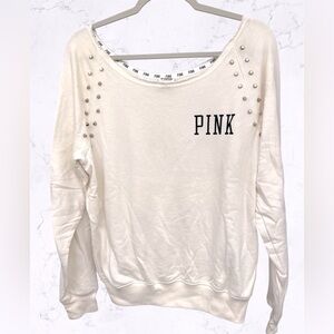 VS PINK Off-Shoulder Stud Sweatshirt